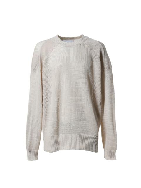 White Mountaineering LINEN KNIT PULLOVER / WHT