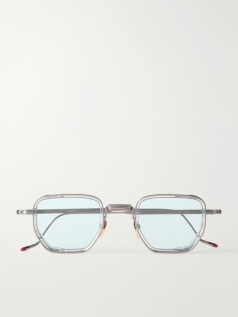 JACQUES MARIE MAGE Atkins D-Frame Silver-Tone Titanium Sunglasses Silver
