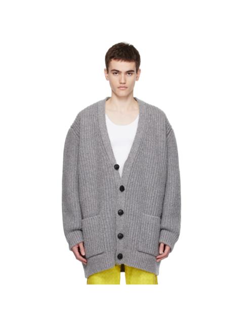 Bottega Veneta Gray Elbow Patch Cardigan