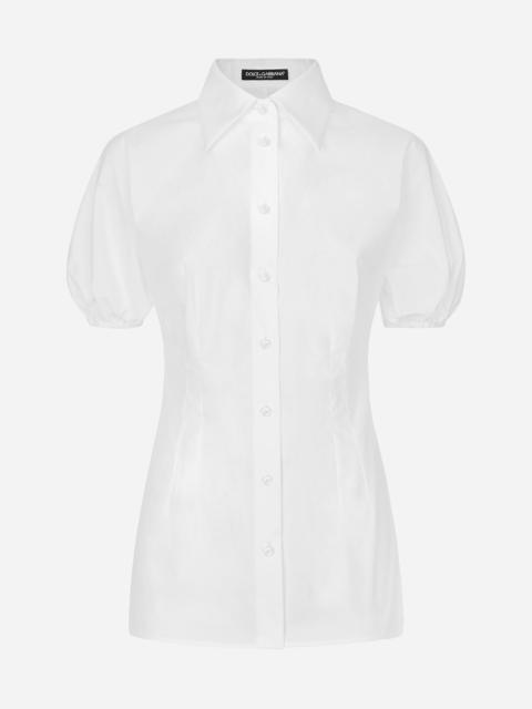 Dolce & Gabbana Cotton poplin shirt with puff sleeves