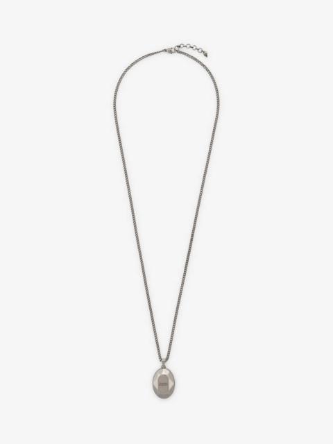 Men's The Faceted Stone Necklace in Antique Silver