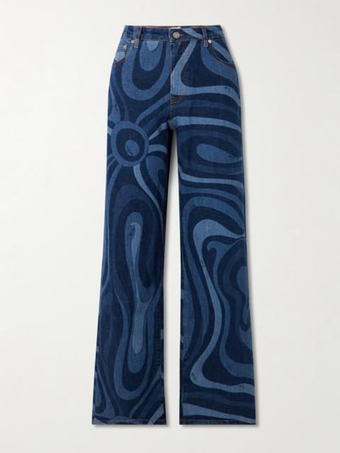 PUCCI Marmo Printed High-rise Wide-leg Jeans