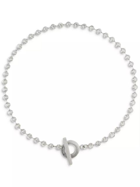 GUCCI Sterling Silver Boule Choker Necklace, 17"