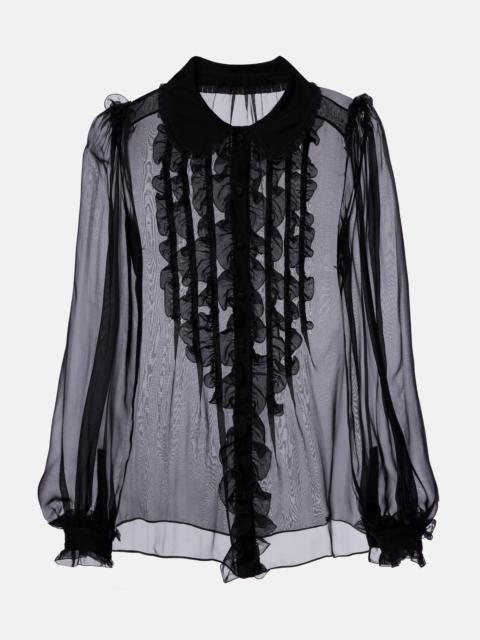 Dolce & Gabbana Ruffled sheer silk blouse