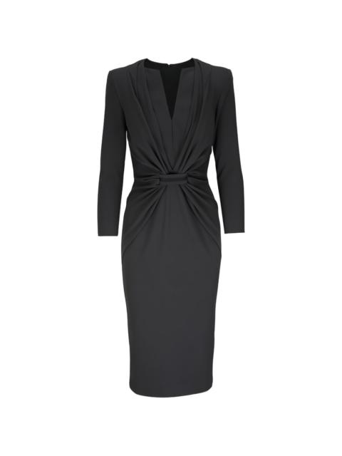 GIORGIO ARMANI knot-detail V-neck dress
