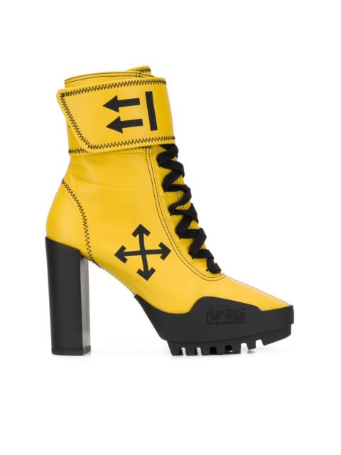 Off-White lace-up leather boots