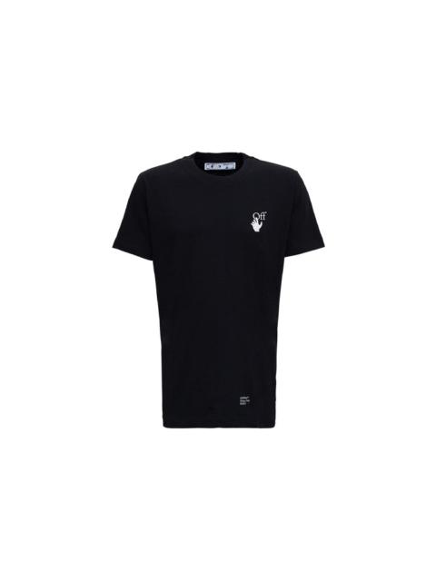 Off-White FW21 Alphabet Printing Round Neck Short Sleeve Version Black OMAA027F21JER0131001