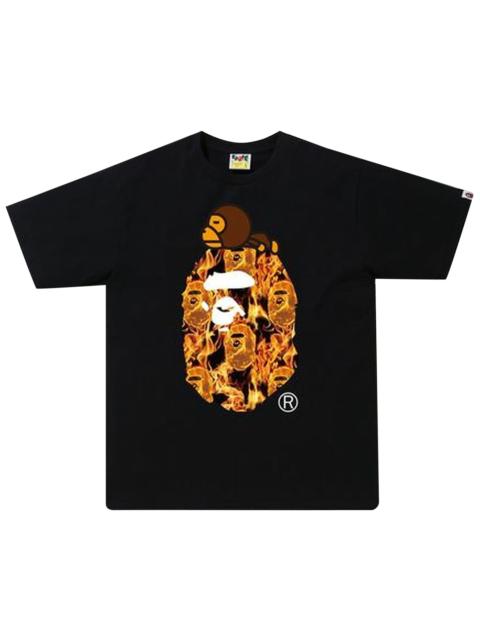 A BATHING APE® BAPE Flame Milo On Big Ape Tee 'Black/Orange'
