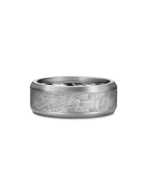 DAVID YURMAN Men's Beveled Band Ring in Grey Titanium - Meteorite