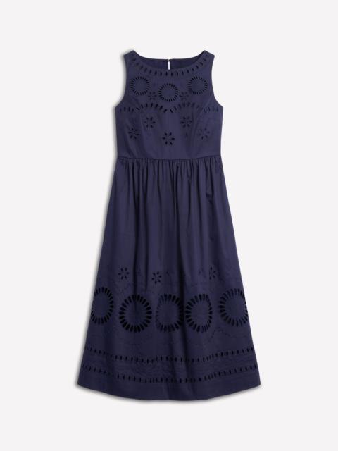 BODEN Lauren Broderie Midi Dress-Navy