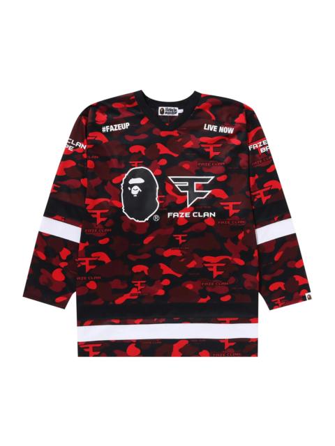 A BATHING APE® BAPE x FaZe Clan Hockey Long-Sleeve Tee 'Red'