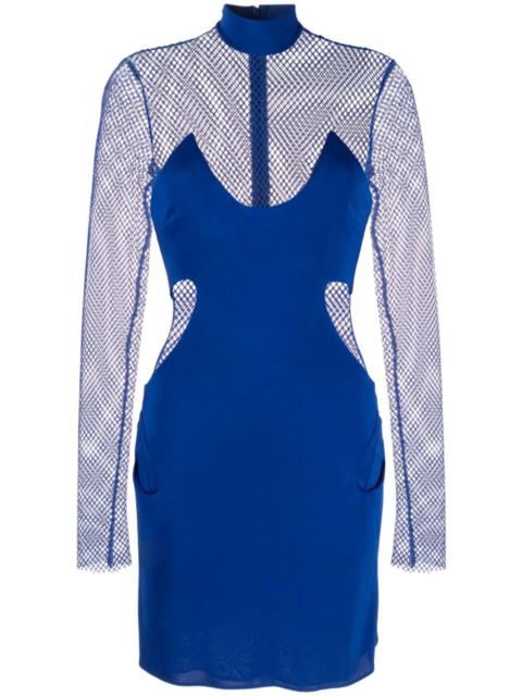 TOM FORD crepe mesh-panelling mini dress