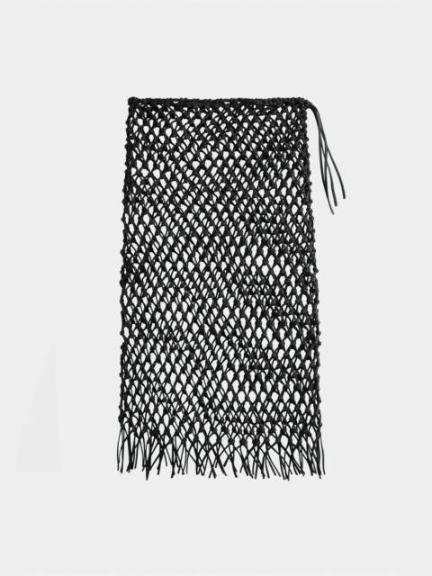 The Frankie Shop Nelaya Leather Macrame Skirt - Black