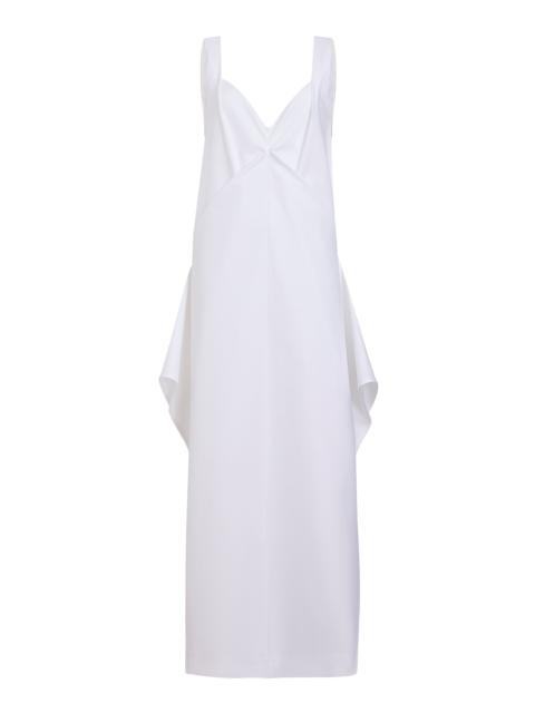 Kenith Draped Cotton Maxi Dress white