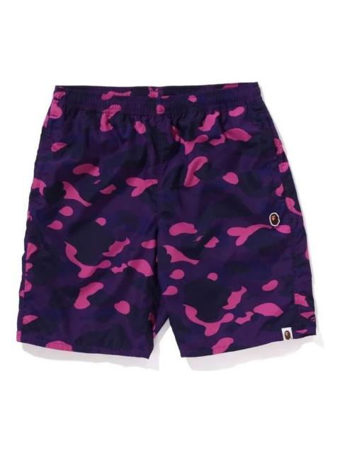 A BATHING APE® A Bathing Ape Color Camo Ape Head One Point Beach Shorts 'Purple' 1K30-153-006-PURPLE