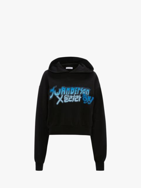 JW Anderson RUN HANY PRINT CROPPED HOODIE