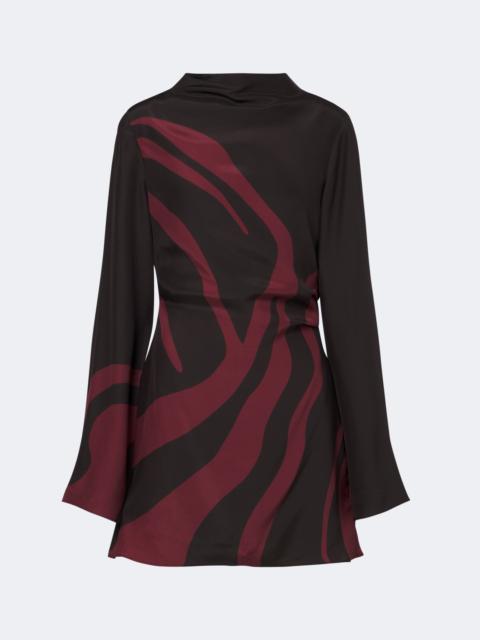 SIR. Printed silk satin minidress