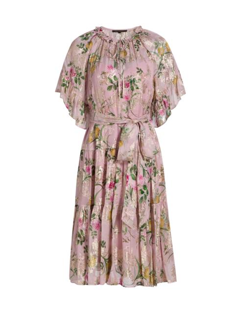 KOBI HALPERIN Women's Chase Metallic Floral Ruffle Dress - Peony Multi