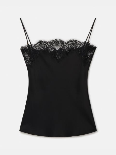 Guipere Lace Trim Satin Cami Top