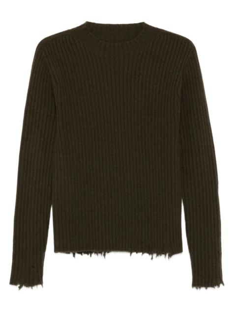 UMA WANG Uma Wang Ribbed Frayed-edge Jumper
