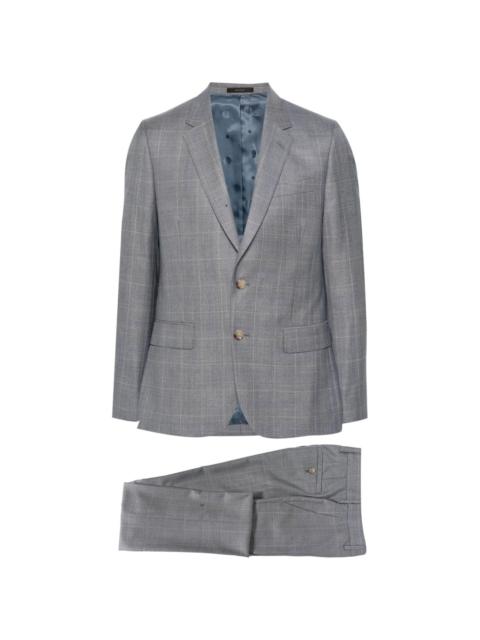 single-breasted check-pattern suit