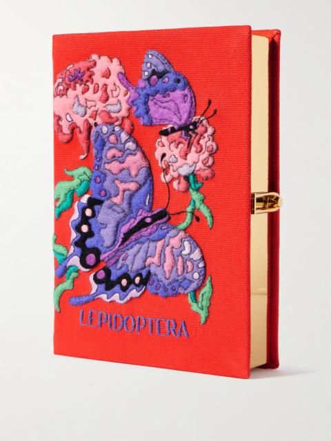 Olympia Le-Tan Lepidoptera Embroidered Appliquéd Canvas Clutch