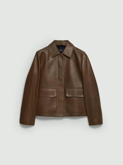 Theory Boxy Jacket in Leather