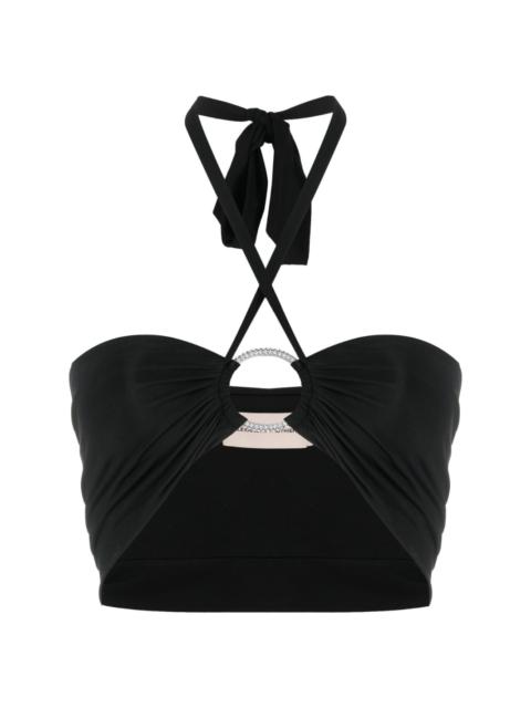 ALEXANDRE VAUTHIER embellished-ring halterneck crop top