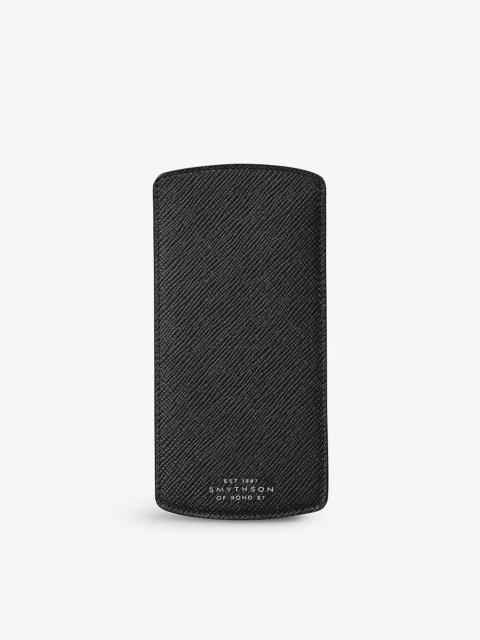 Smythson Panama cross-grain leather glasses case