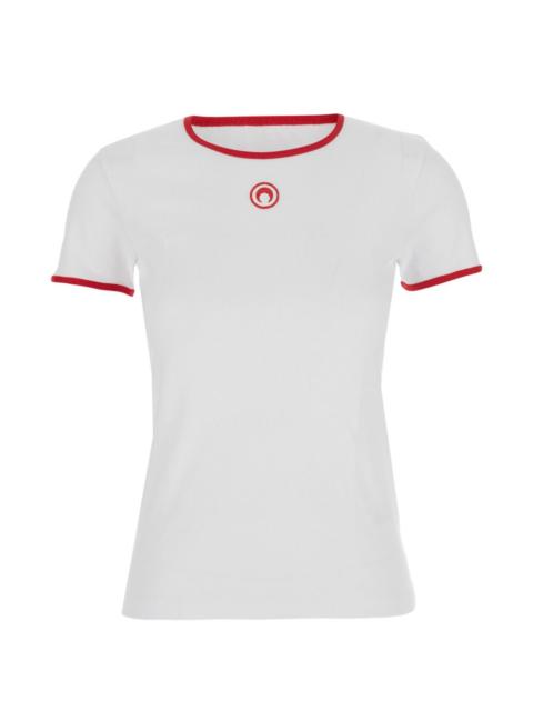 Marine Serre embroidered trim T-shirt