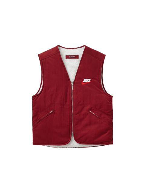 Supreme Supreme Nike Reversible Nylon Sherpa Vest Burgundy