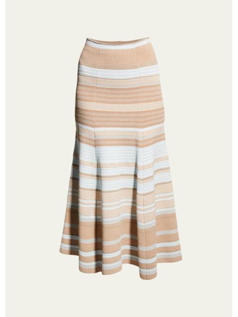 GIORGIO ARMANI Stripe Knit Midi Skirt