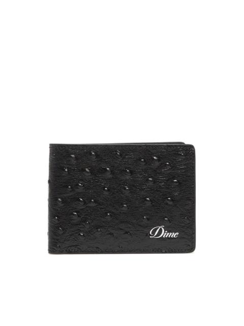 Dime ostrich-effect logo-plaque wallet