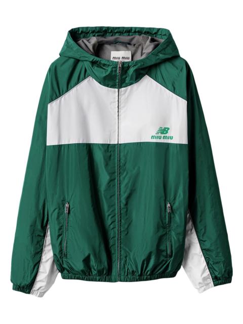 Miu Miu Women's New Balance x with Coco Gauff Technical Poplin Hoodie Jacket - Green