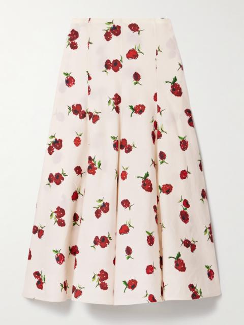 KHAITE Lenno Silk And Cotton-blend Midi Skirt
