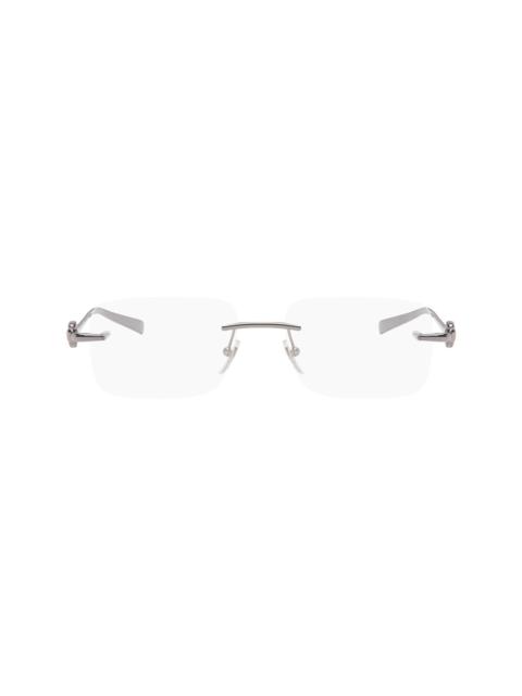 GUCCI Gunmetal Horsebit Top Bar Glasses