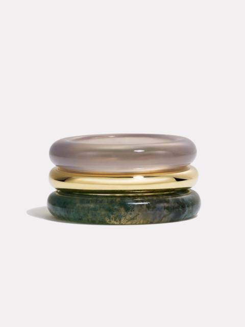By Pariah Stack_Stone Trilogy Gold Stack | Moss & Grey Agate