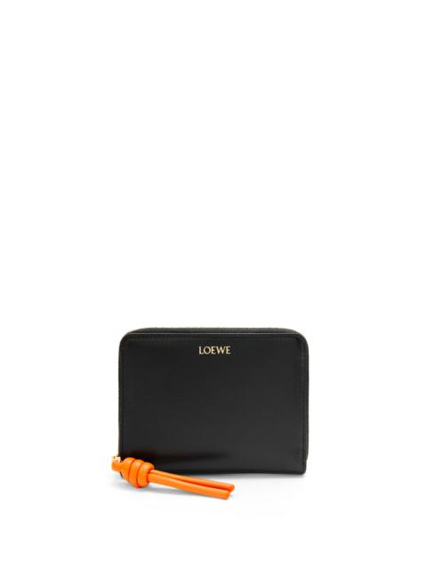 Loewe Knot compact zip wallet in shiny nappa calfskin