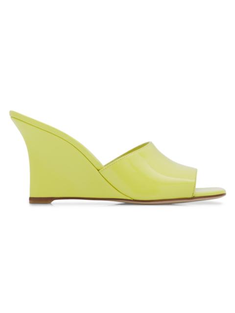 Stuart Weitzman Women's Vinnie 85MM Wedge-Heel Patent Leather Mules - Citrine