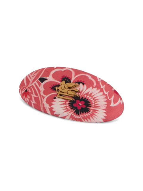 Pegaso floral-print silk hair clip