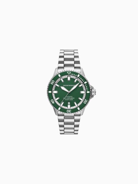 EMPORIO ARMANI SEA EXPLORER AUTOMATIC STAINLESS STEEL WATCH