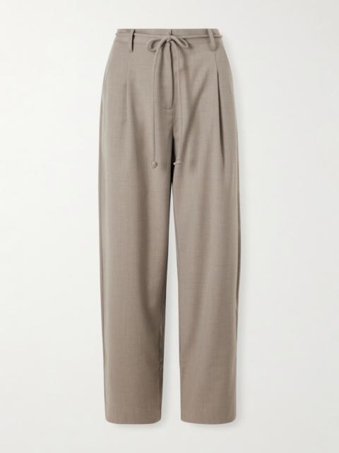ST. AGNI Pleated Wool-blend Barrel-leg Pants