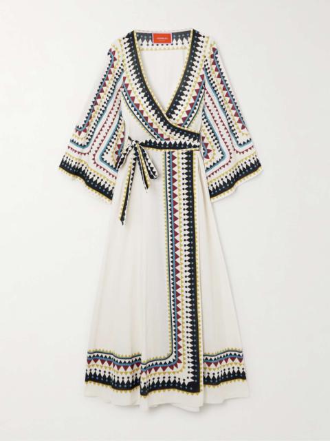 La DoubleJ Printed cotton maxi wrap dress
