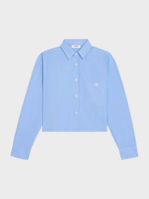 CELINE cropped shirt in striped cotton poplin