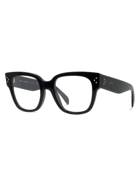 CELINE Men's 53MM Bold 3 Dots Square Eyeglasses - Black