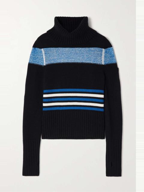 Courmayeur appliquéd striped cashmere turtleneck sweater