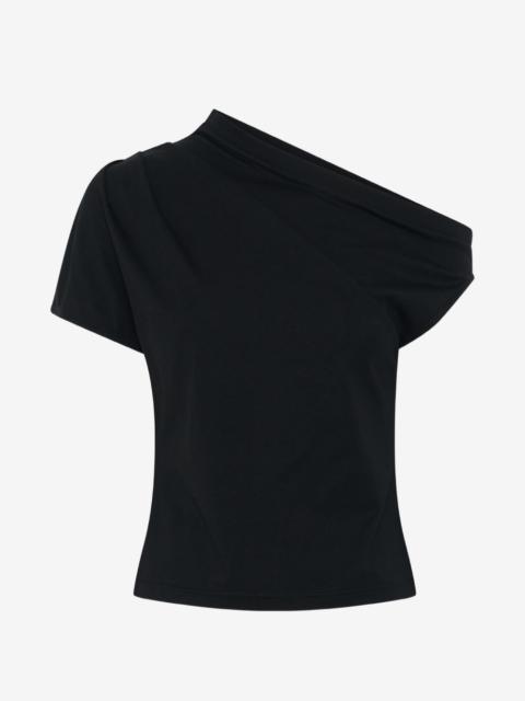 ANNA QUAN Astra one-shoulder draped T-shirt