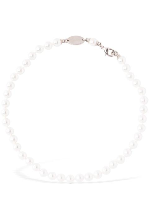 DSQUARED2 Faux pearl chain collar necklace