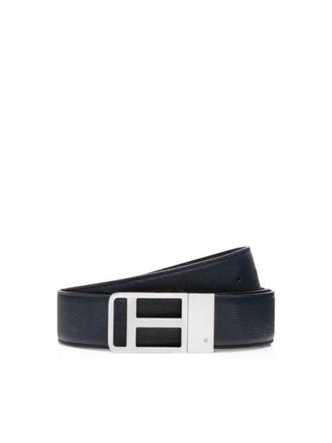 TOM FORD SMALL GRAIN LEATHER FRAMED T BELT