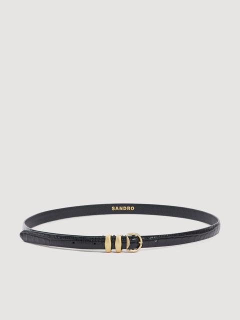 Sandro CROC-EFFECT LEATHER BELT